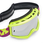 FOX Racing Youth MAIN RAID MX Goggles (Purple Lava/Yellow) Mirror Silver Lens