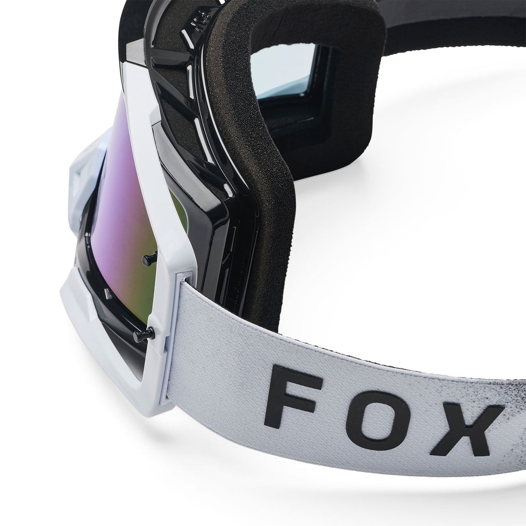 FOX Racing AIRSPACE V3 CLUTCH MX Goggles (White/Black) Mirror Blue Lens