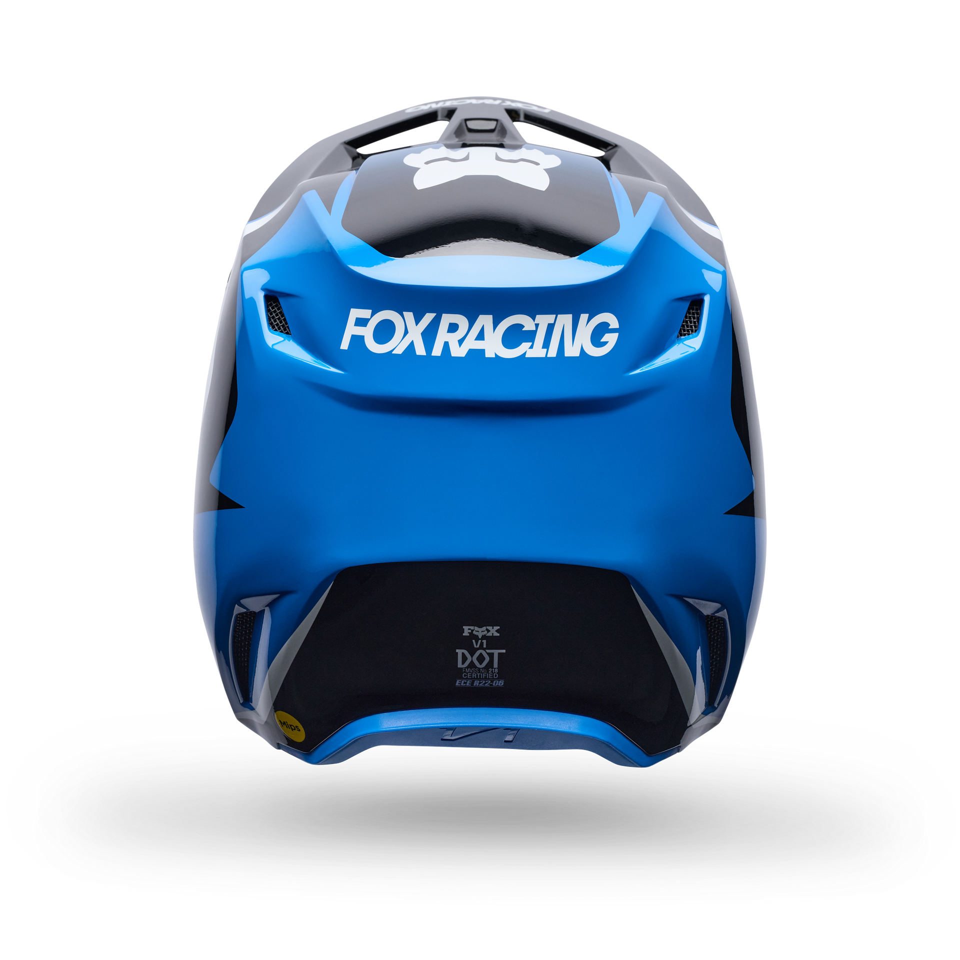 FOX Racing Youth V1 FRAME MX Helmet (Blue/Black/White)