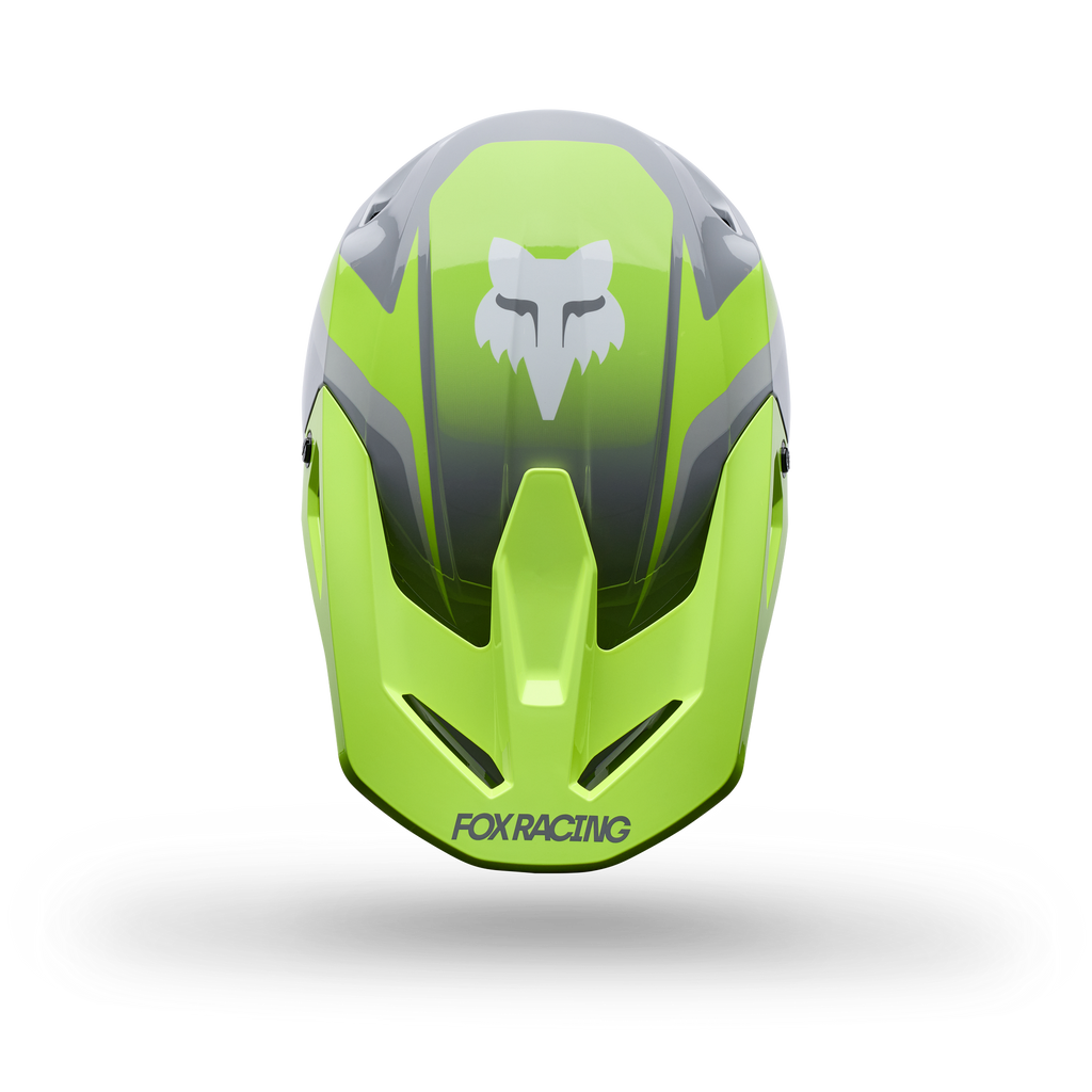 FOX Racing Youth V1 FRAME MX Helmet (Grey/Yellow)