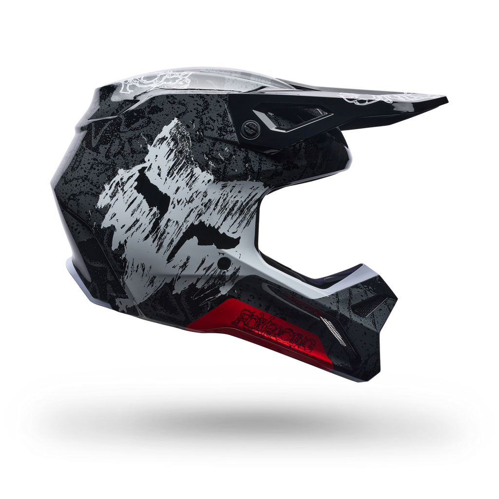 FOX Racing Youth V1 ABYSS MX Helmet (Black/White/Red)
