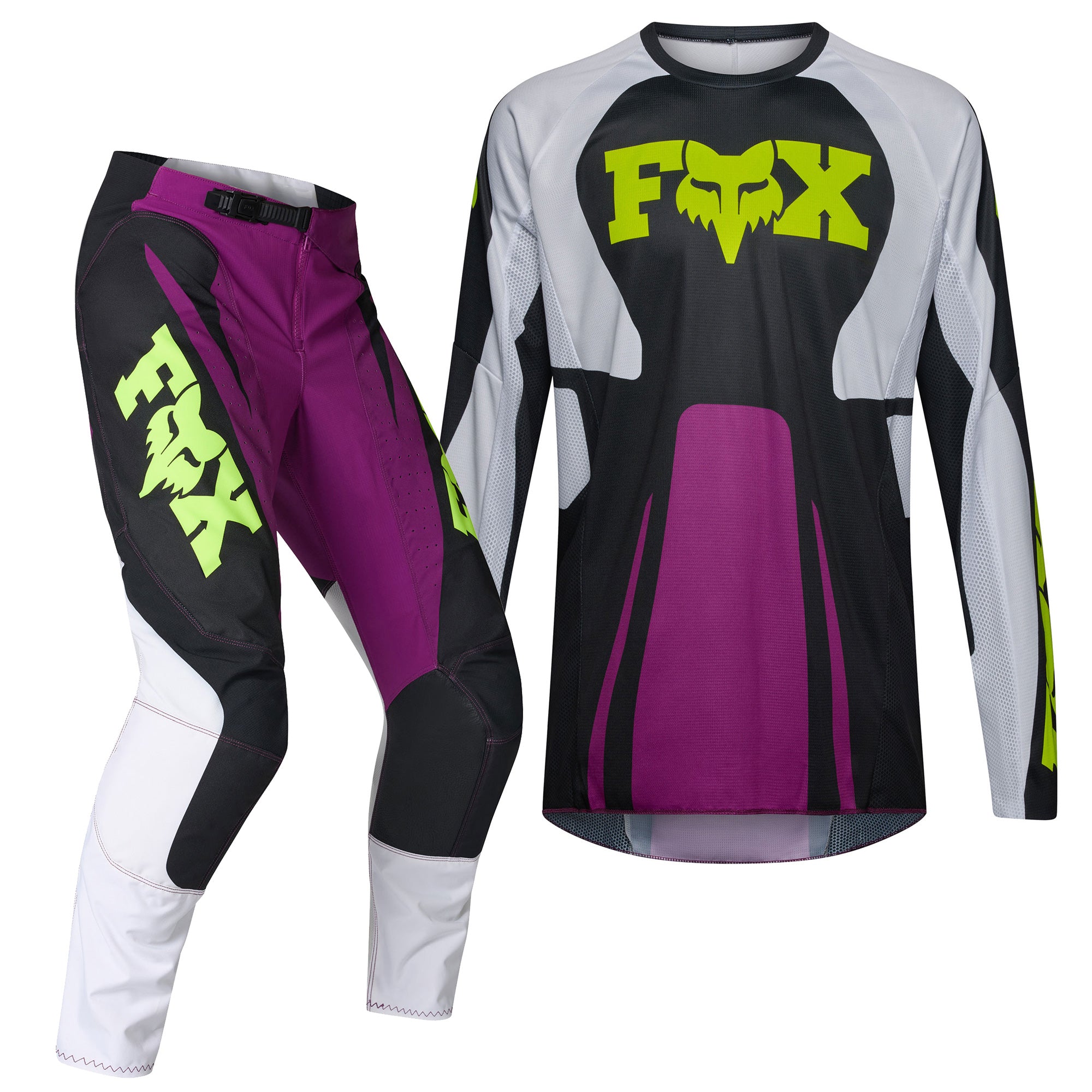 FOX Racing Youth 180 RAID MX Gear Set (Purple Lava/Black/White)
