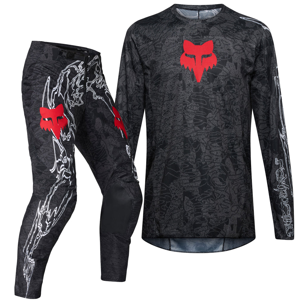 FOX Racing Youth 180 ABYSS MX Gear Set (Black/Grey)