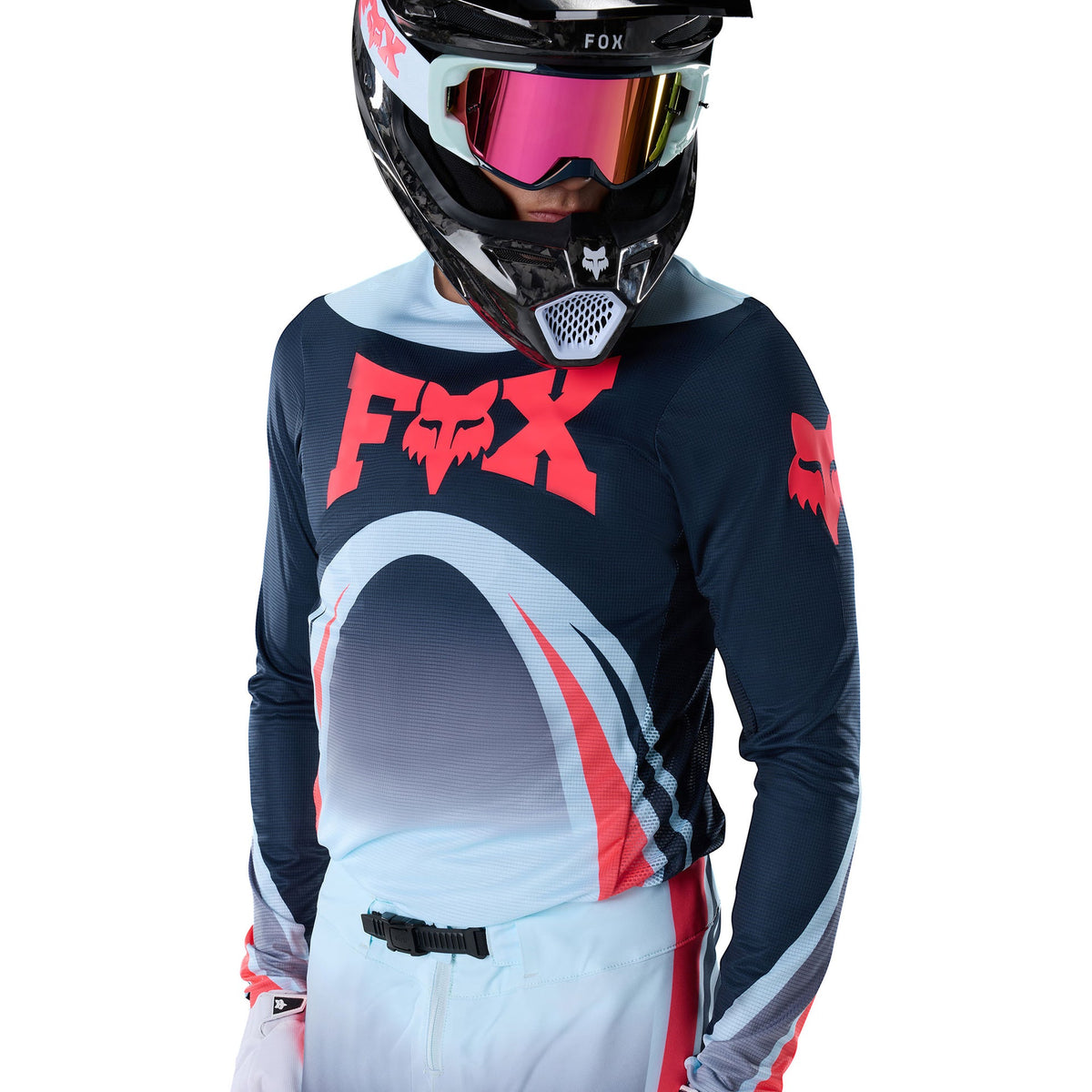FOX Racing FLEXAIR ARC MX Jersey (Ice Blue/Midnight/Red Fluo)