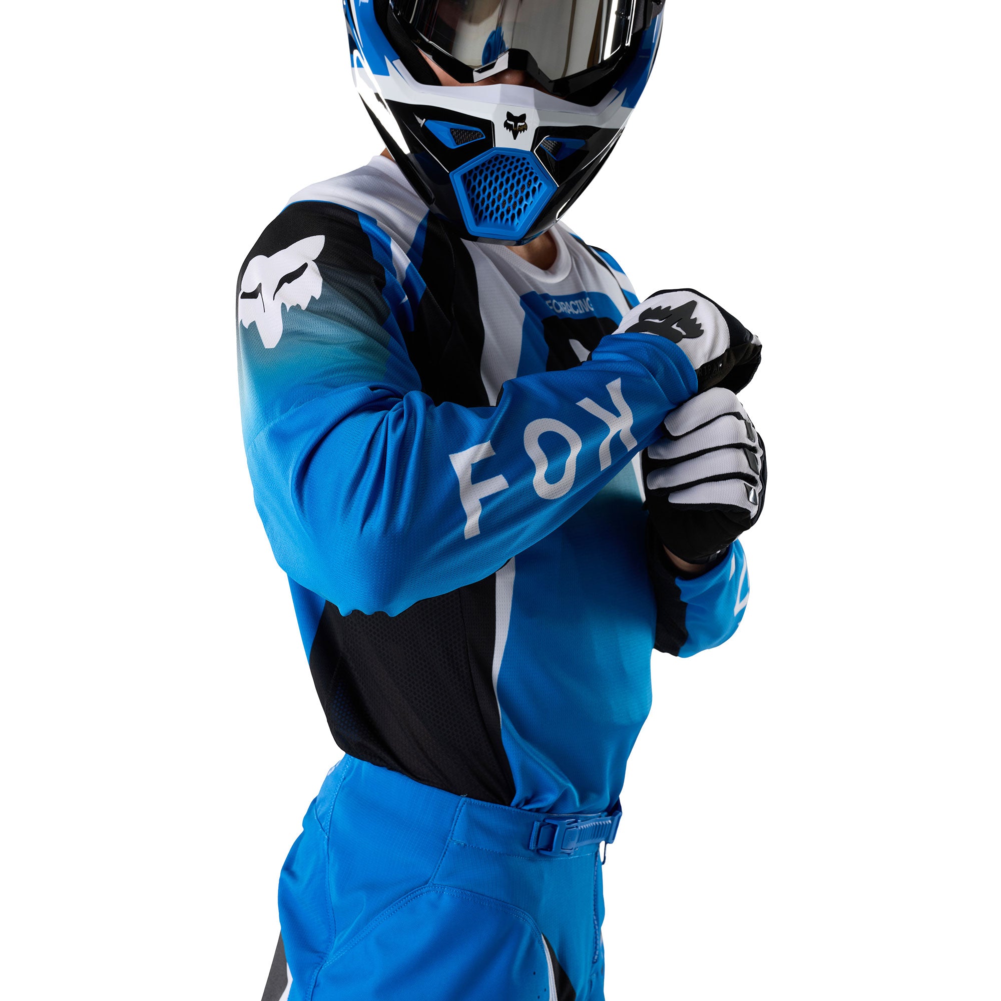 FOX Racing 180 FRAME MX Gear Set (Blue/Black/White)