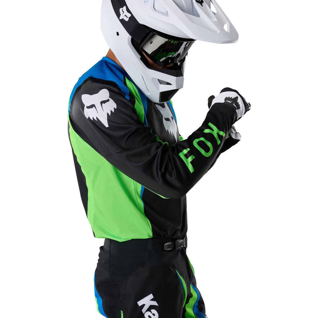 FOX Racing 180 KAWASAKI MX Jersey (Black/Green Fluo)