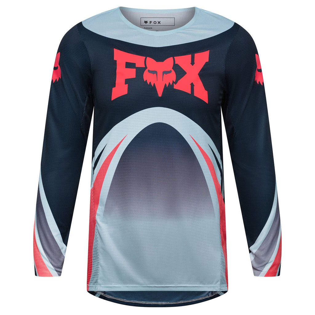 FOX Racing Youth FLEXAIR ARC MX Jersey (Ice Blue/Midnight/Red Fluo)