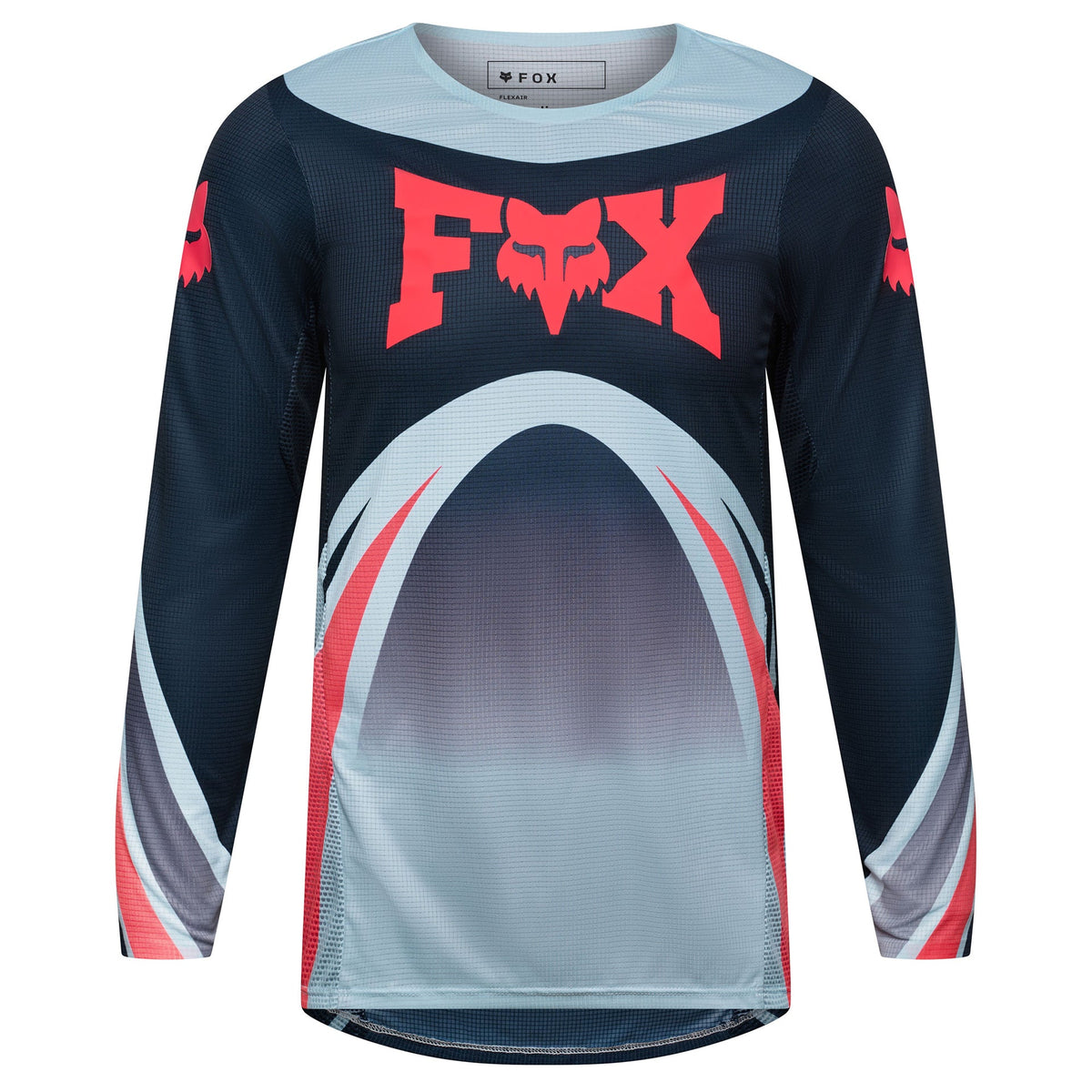 FOX Racing Youth FLEXAIR ARC MX Jersey (Ice Blue/Midnight/Red Fluo)