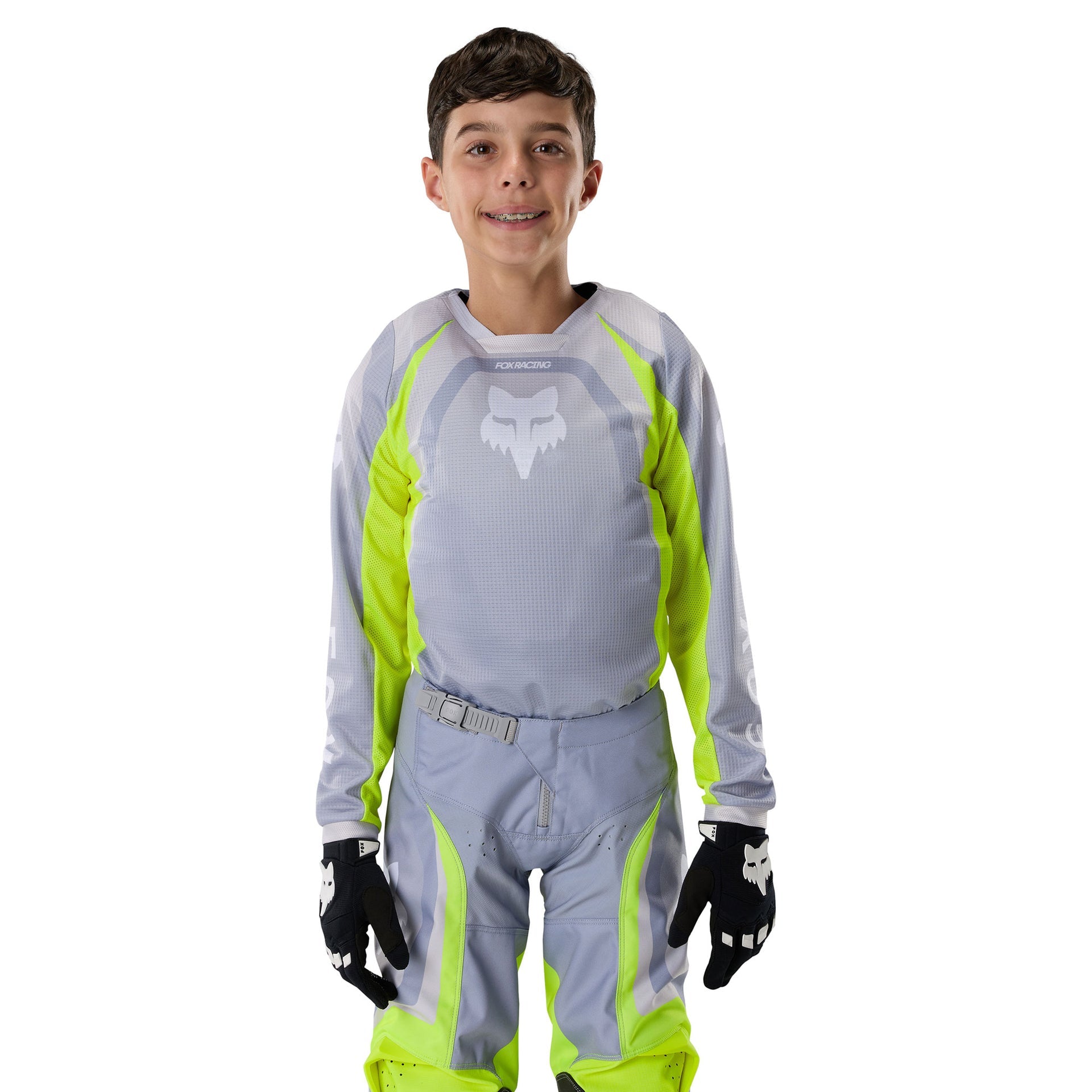 FOX Racing Youth 180 FRAME MX Jersey (Grey/Yellow)