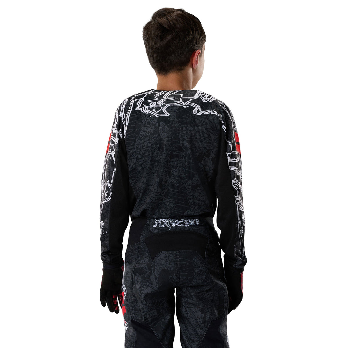 FOX Racing Youth 180 ABYSS MX Jersey (Black/Grey)