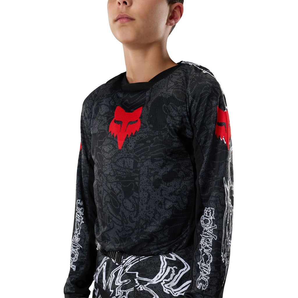 FOX Racing Youth 180 ABYSS MX Jersey (Black/Grey)