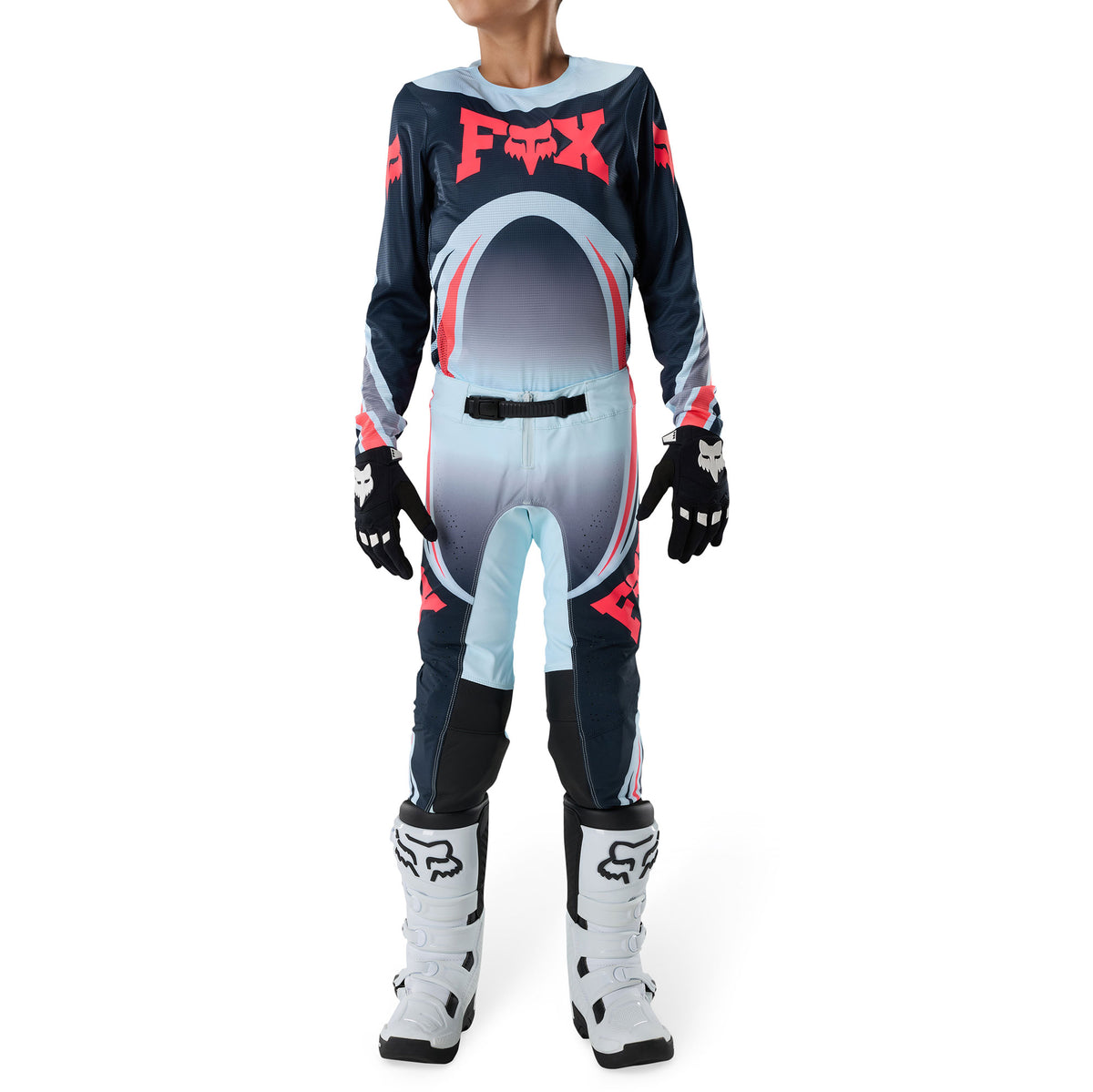 FOX Racing Youth FLEXAIR ARC MX Kit Deal (Ice Blue/Midnight/Red Fluo)