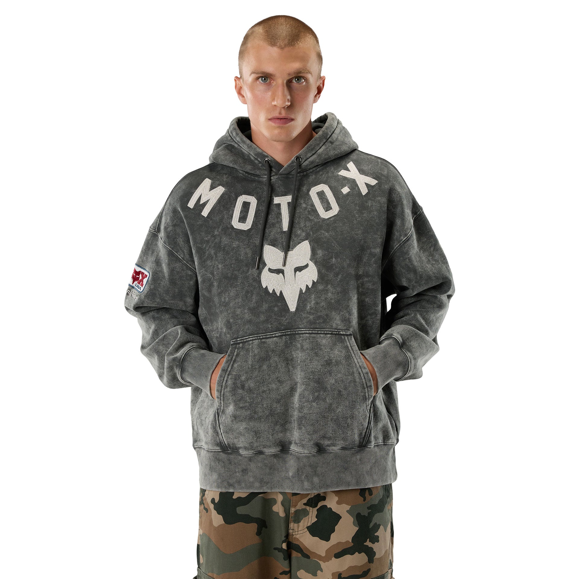 FOX Racing Mens Hoodie - MOTO-X Heavy Weight Fleece Pullover (Dark Shadow)
