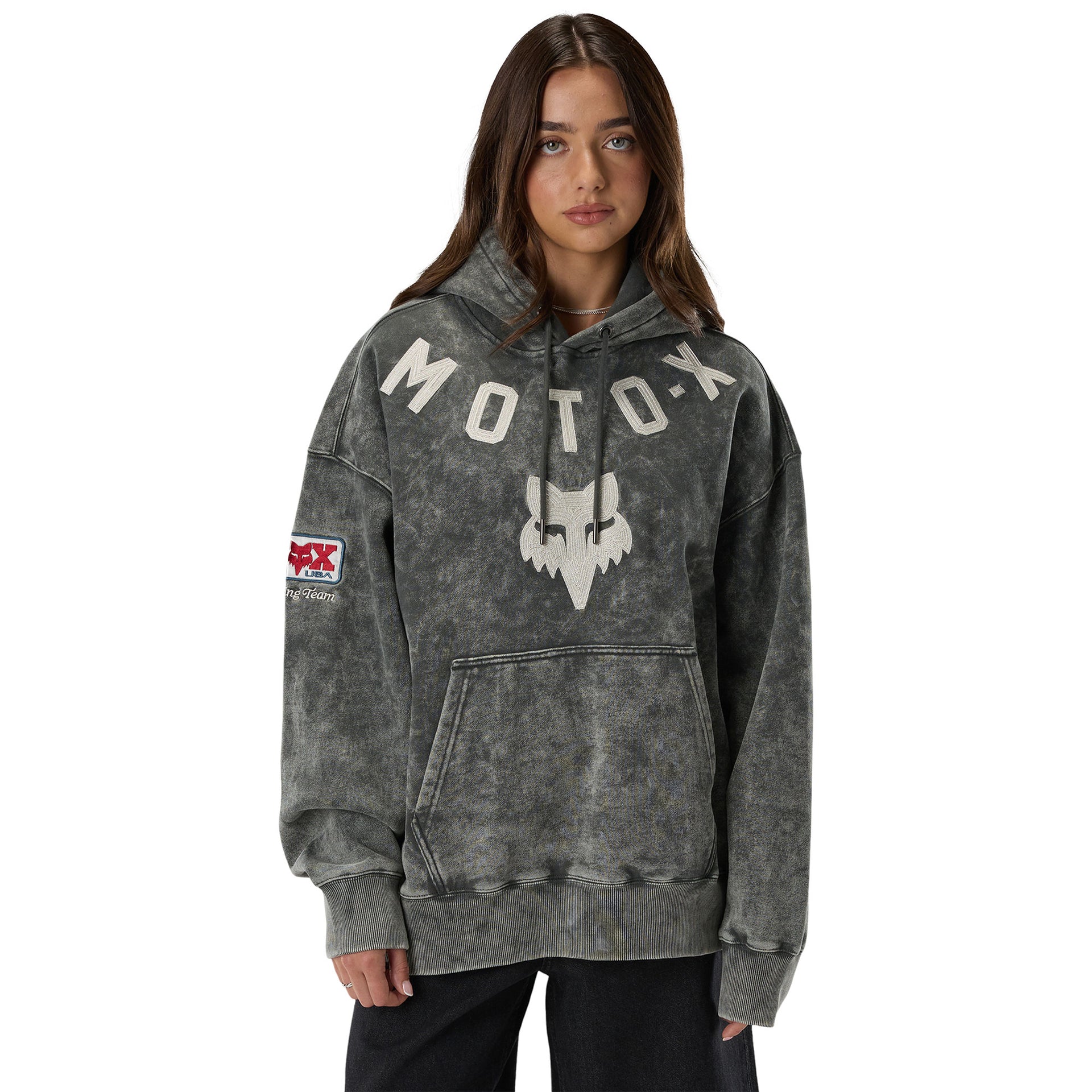 FOX Racing Mens Hoodie - MOTO-X Heavy Weight Fleece Pullover (Dark Shadow)