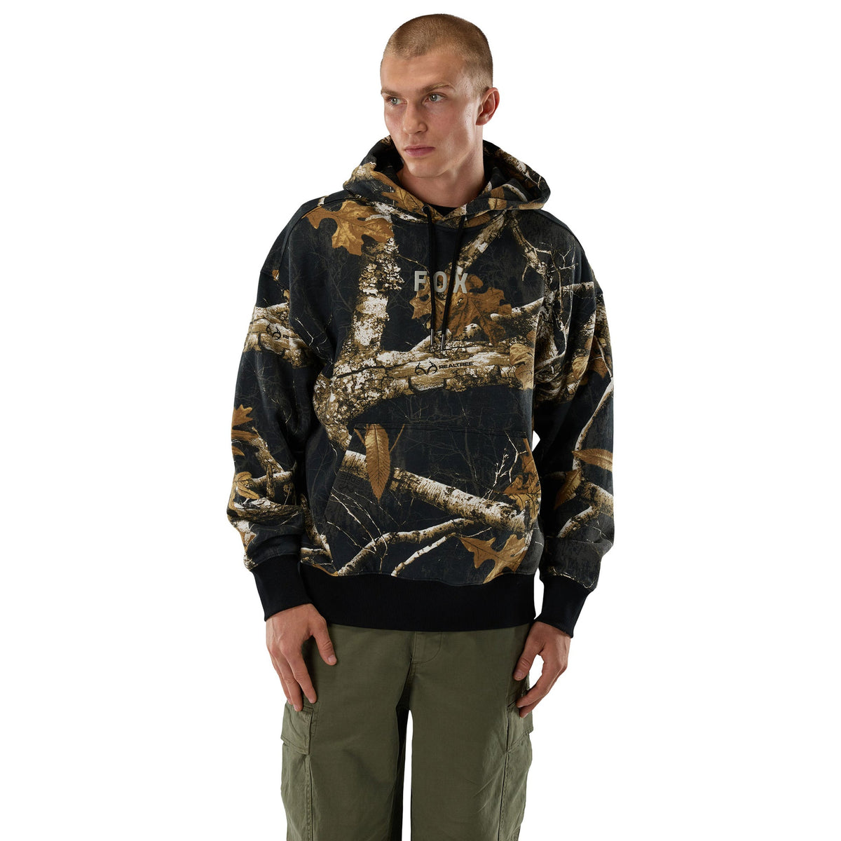 FOX Racing Mens Hoodie - REALTREE Fleece Pullover (Black/Multi)
