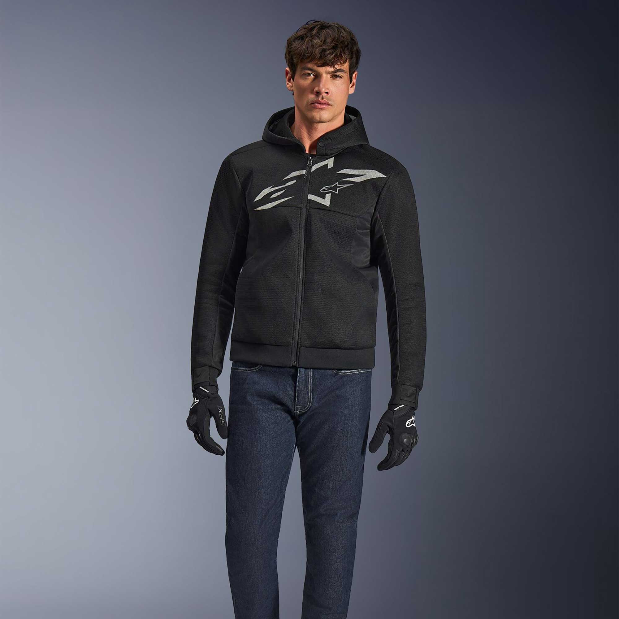 Alpinestars Chrome SUPERAIR Motorcycle Riding Hoodie (Black/Dark Grey/White)