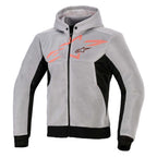Alpinestars Chrome SUPERAIR Motorcycle Riding Hoodie (Black/Mid Grey/Red Fluo)