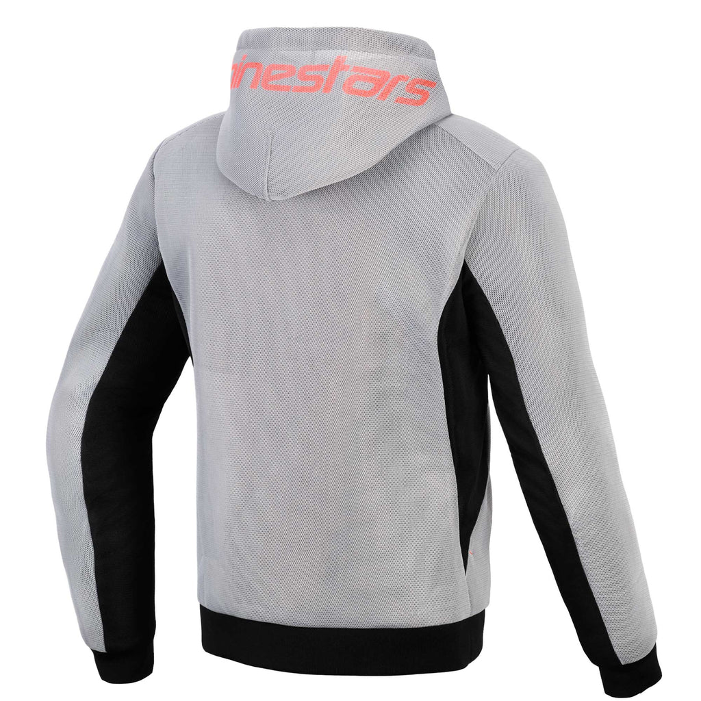 Alpinestars Chrome SUPERAIR Motorcycle Riding Hoodie (Black/Mid Grey/Red Fluo)