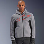 Alpinestars Chrome SUPERAIR Motorcycle Riding Hoodie (Black/Mid Grey/Red Fluo)
