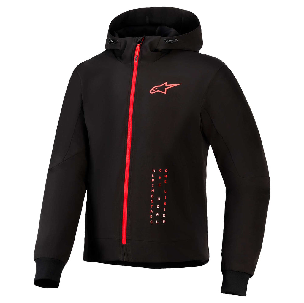 Alpinestars Radium Tech Motorcycle Hoodie Urban Textile Jacket (Black/Bright Red)
