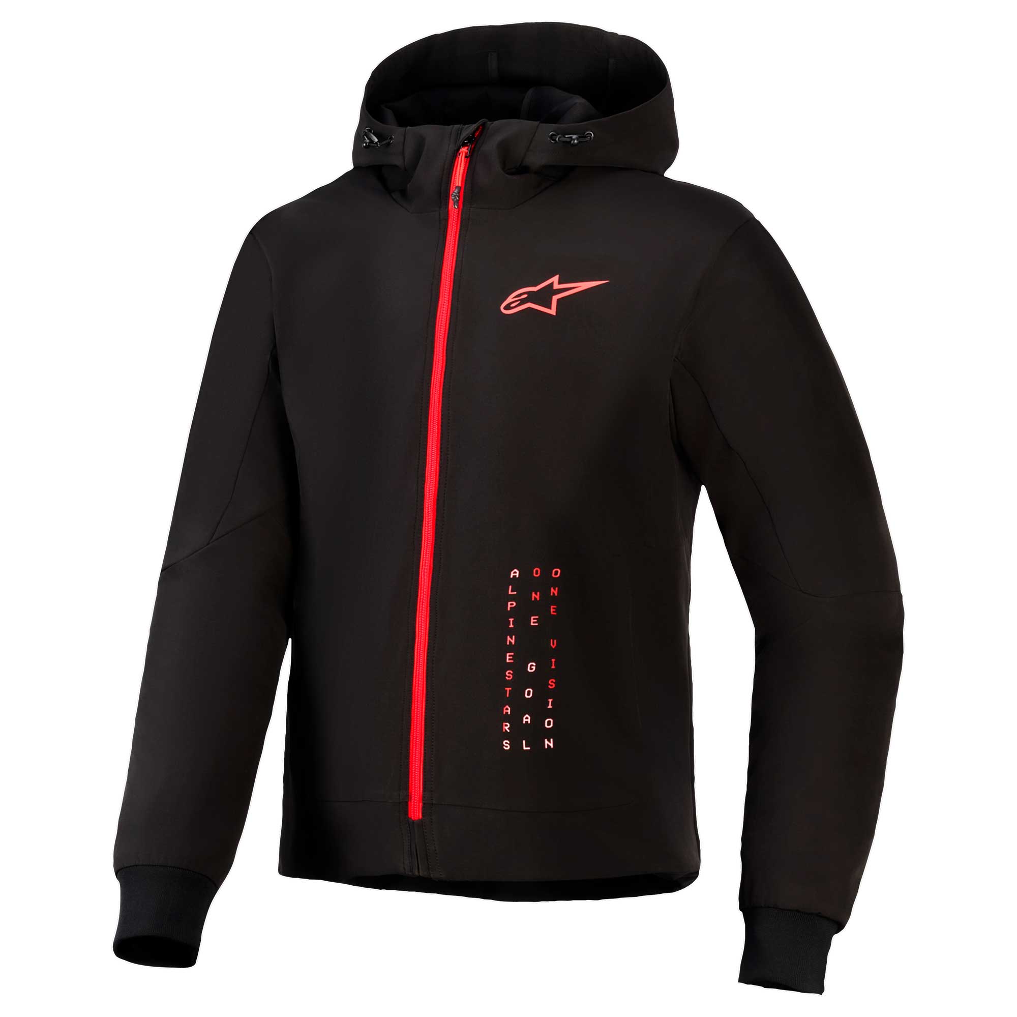 Alpinestars Radium Tech Motorcycle Hoodie Urban Textile Jacket (Black/Bright Red)