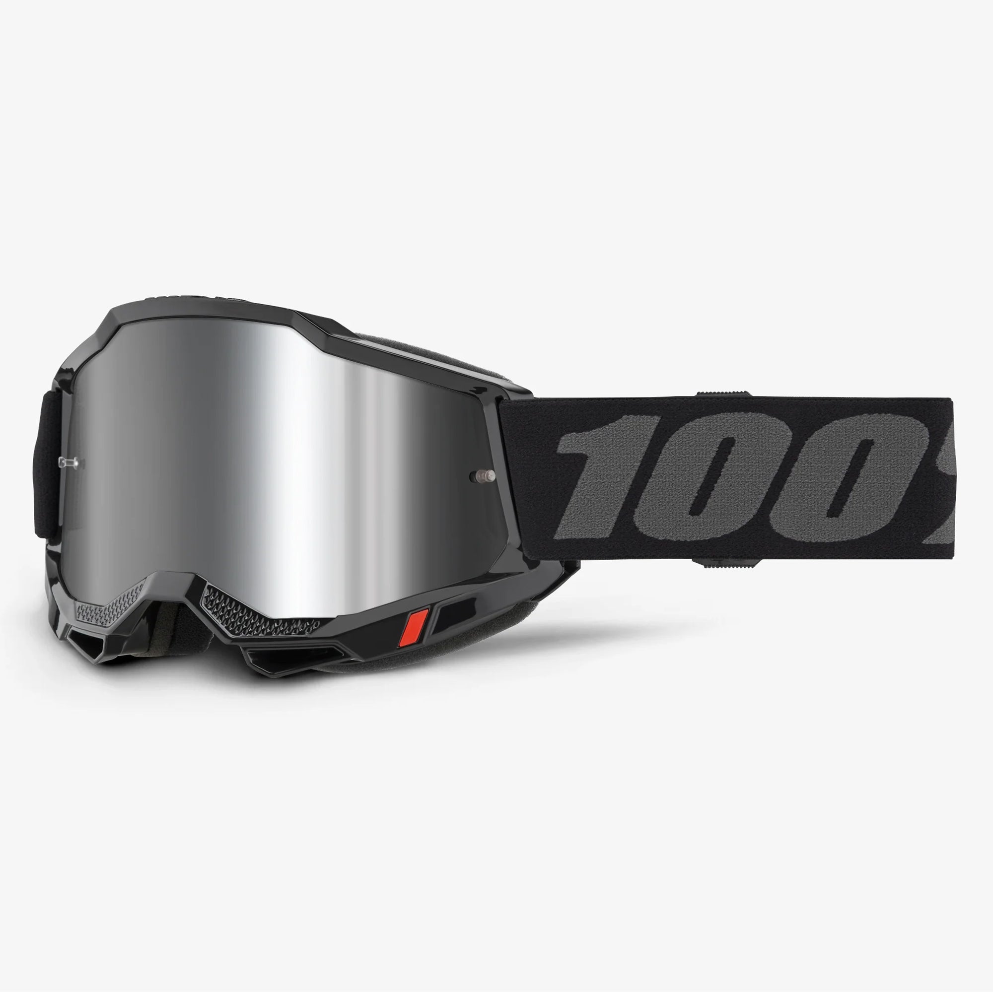 100% MX | MTB Youth Goggles - Accuri-2 (BLACK/GREY) Silver Iridium Lens