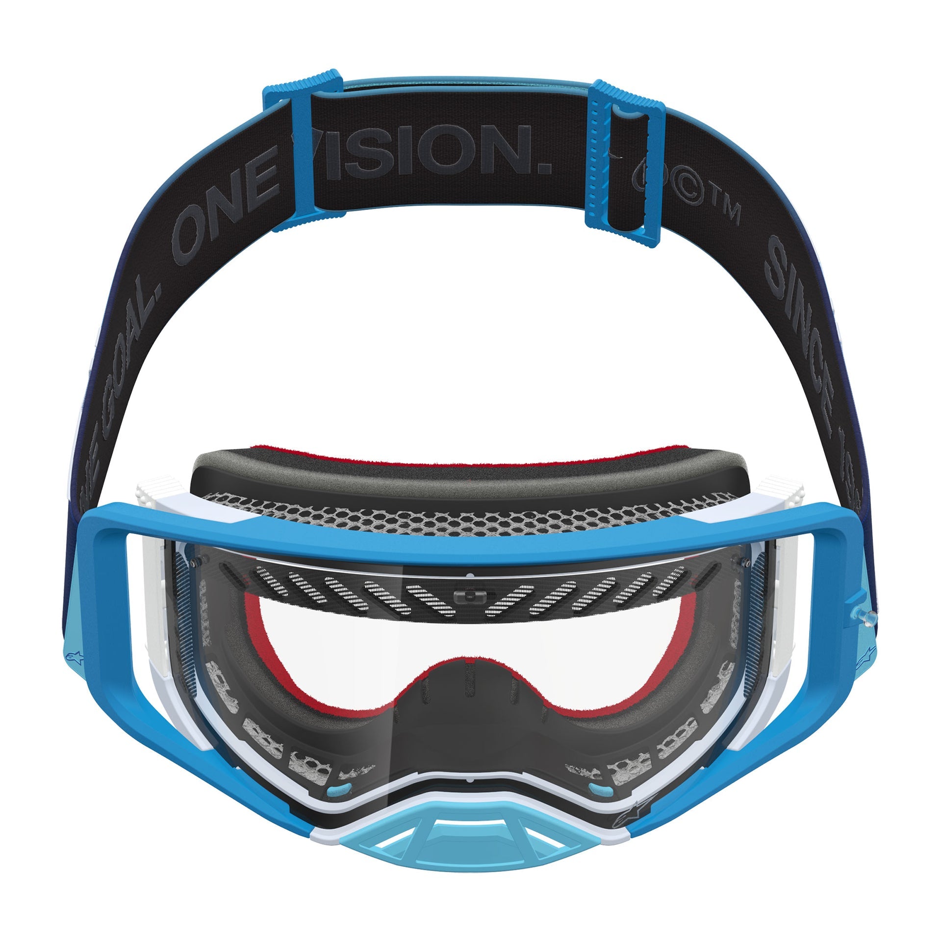Alpinestars Supertech DURA AIR FLUID MX Enduro Goggles (Blue Fade/Silver) Clear AIR Lens