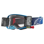 Alpinestars Supertech FIRMA Roll-Offs MX Enduro Goggles (Blue/Silver) Clear Lens