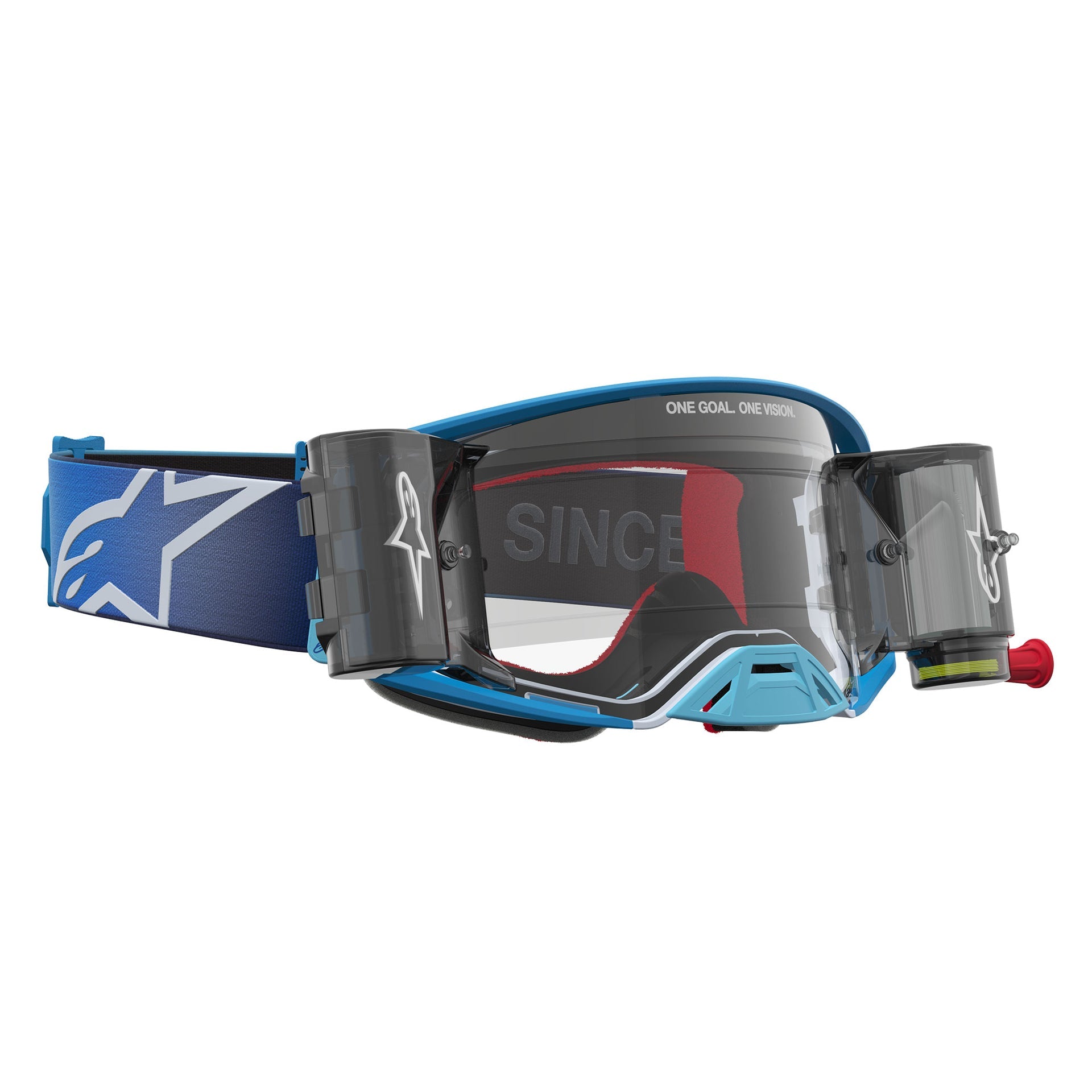 Alpinestars Supertech FIRMA Roll-Offs MX Enduro Goggles (Blue/Silver) Clear Lens