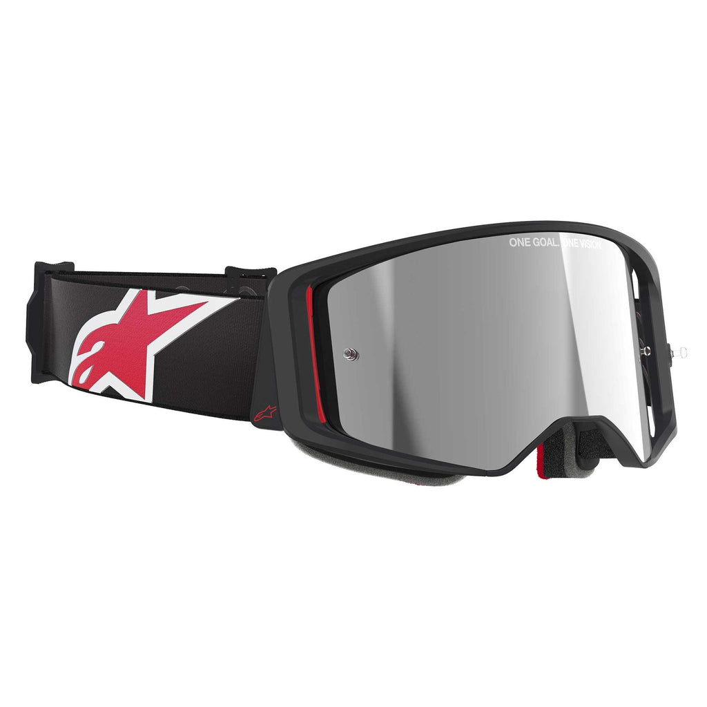 Alpinestars SuperTech CORP Vision MX Goggles (Black/Red) Mirror Silver Lens