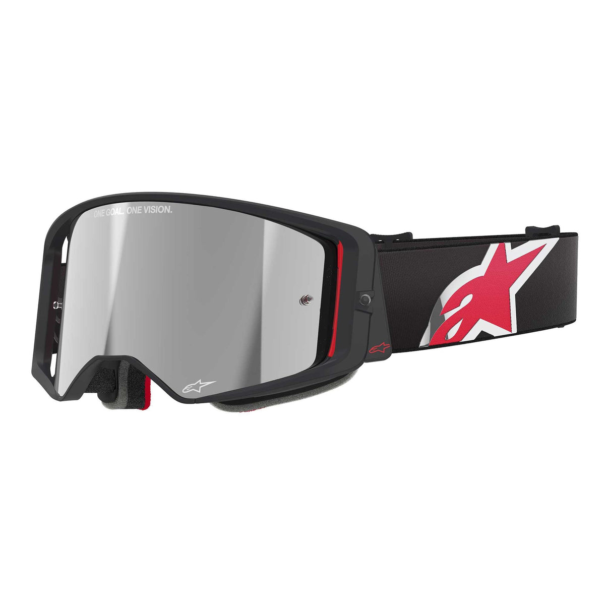 Alpinestars SuperTech CORP Vision MX Goggles (Black/Red) Mirror Silver Lens