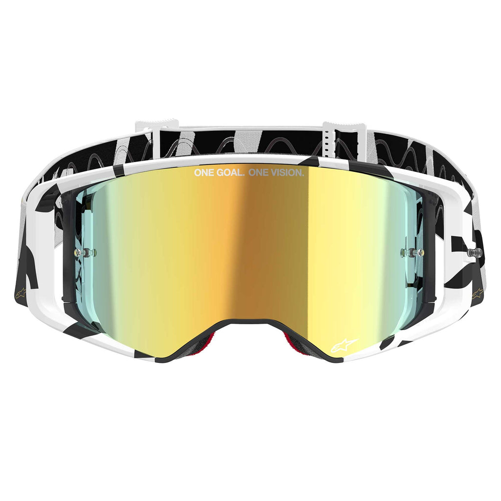 Alpinestars SuperTech CORP Vision MX Goggles (White/Gold) Mirror Gold Lens