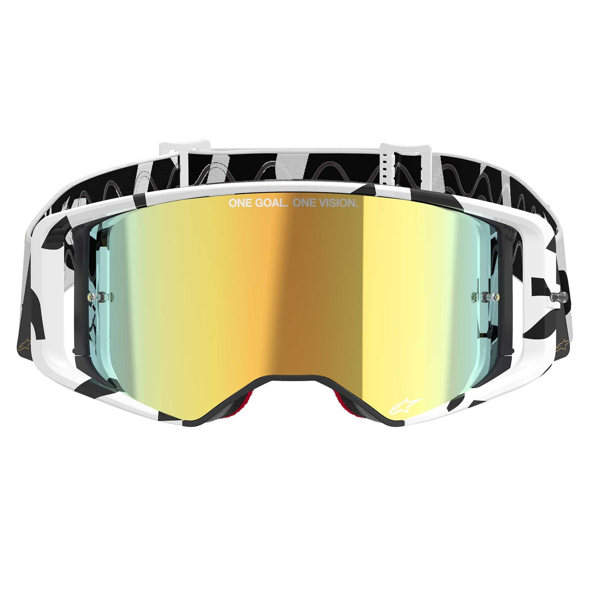 Alpinestars SuperTech CORP Vision MX Goggles (White/Gold) Mirror Gold Lens