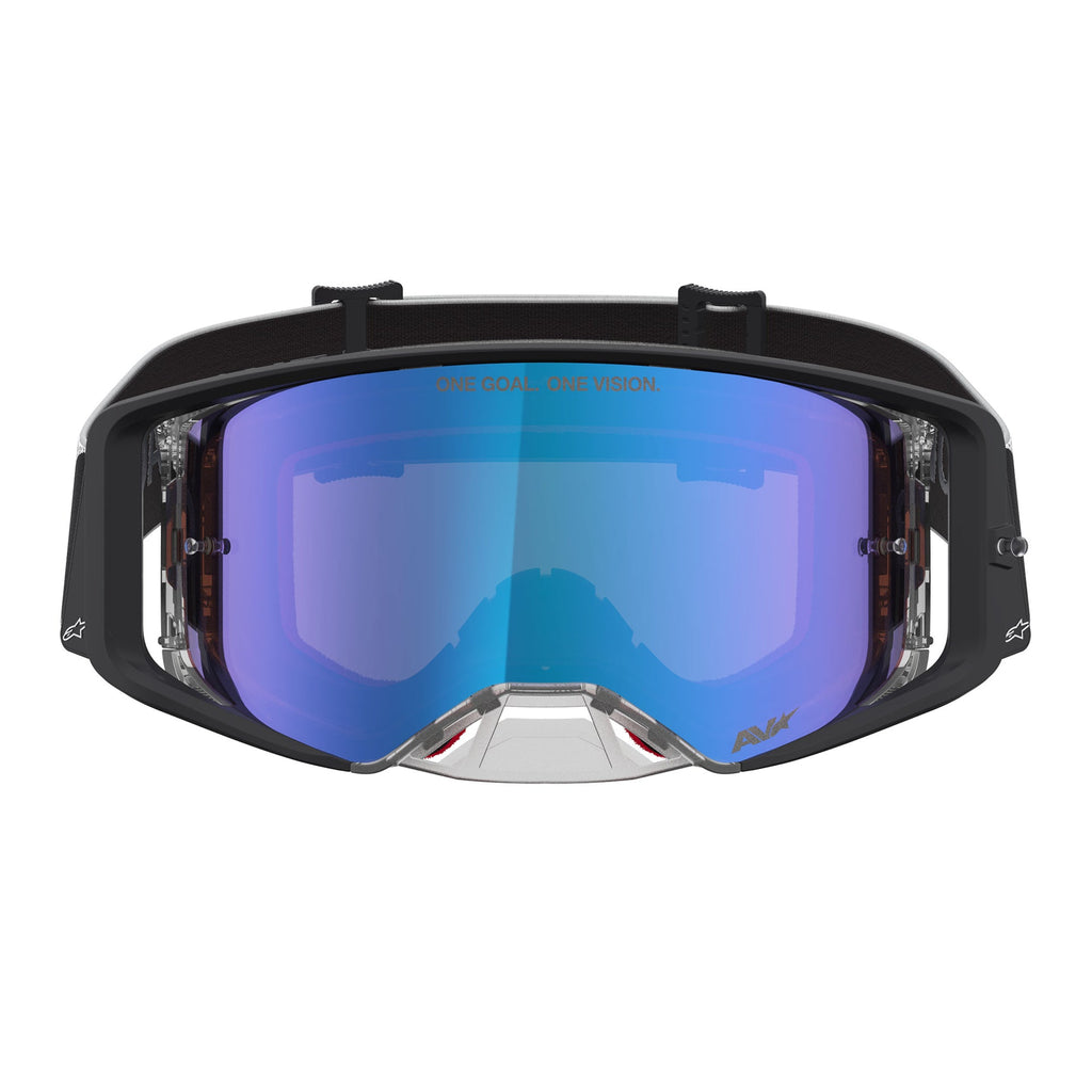 Alpinestars Supertech ATROX MX Goggles (Black/Silver) Mirror Pink/Blue Lens