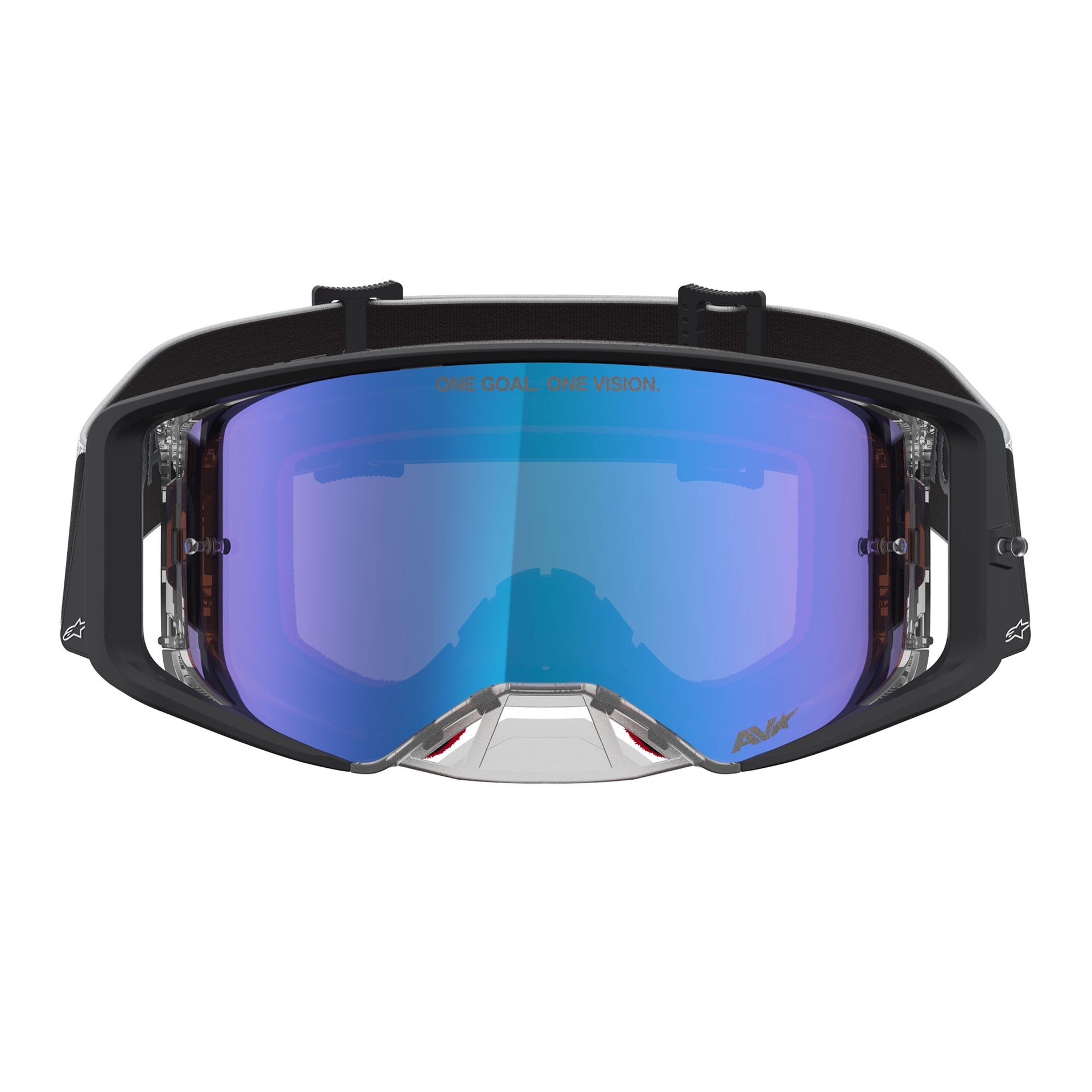 Alpinestars Supertech ATROX MX Goggles (Black/Silver) Mirror Pink/Blue Lens