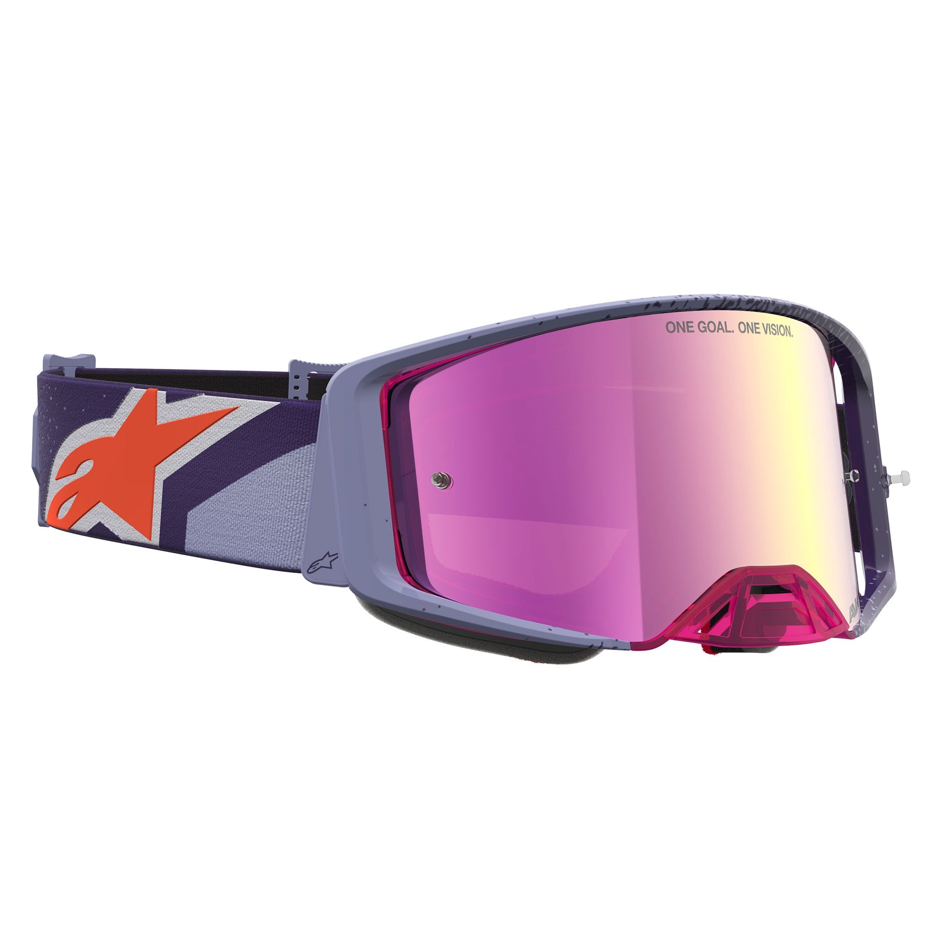 Alpinestars Supertech HITEN MX Goggles (Purple/Red) Mirror Pink Lens