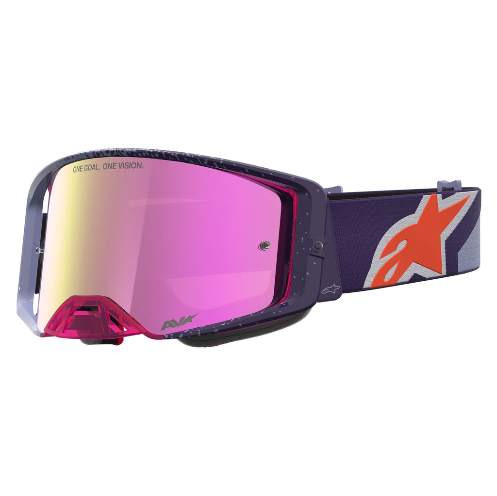 Alpinestars Supertech HITEN MX Goggles (Purple/Red) Mirror Pink Lens