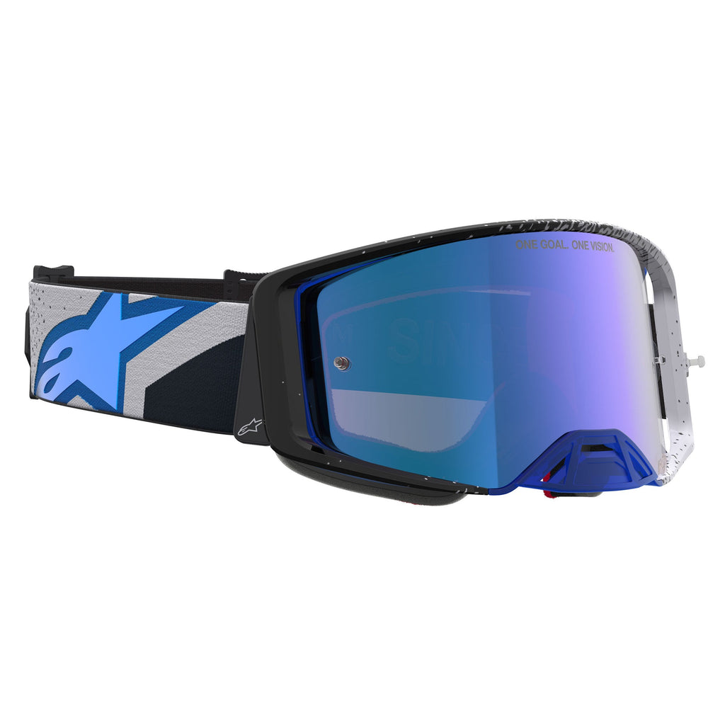 Alpinestars Supertech HITEN MX Goggles (Black/Blue) Mirror Blue Lens