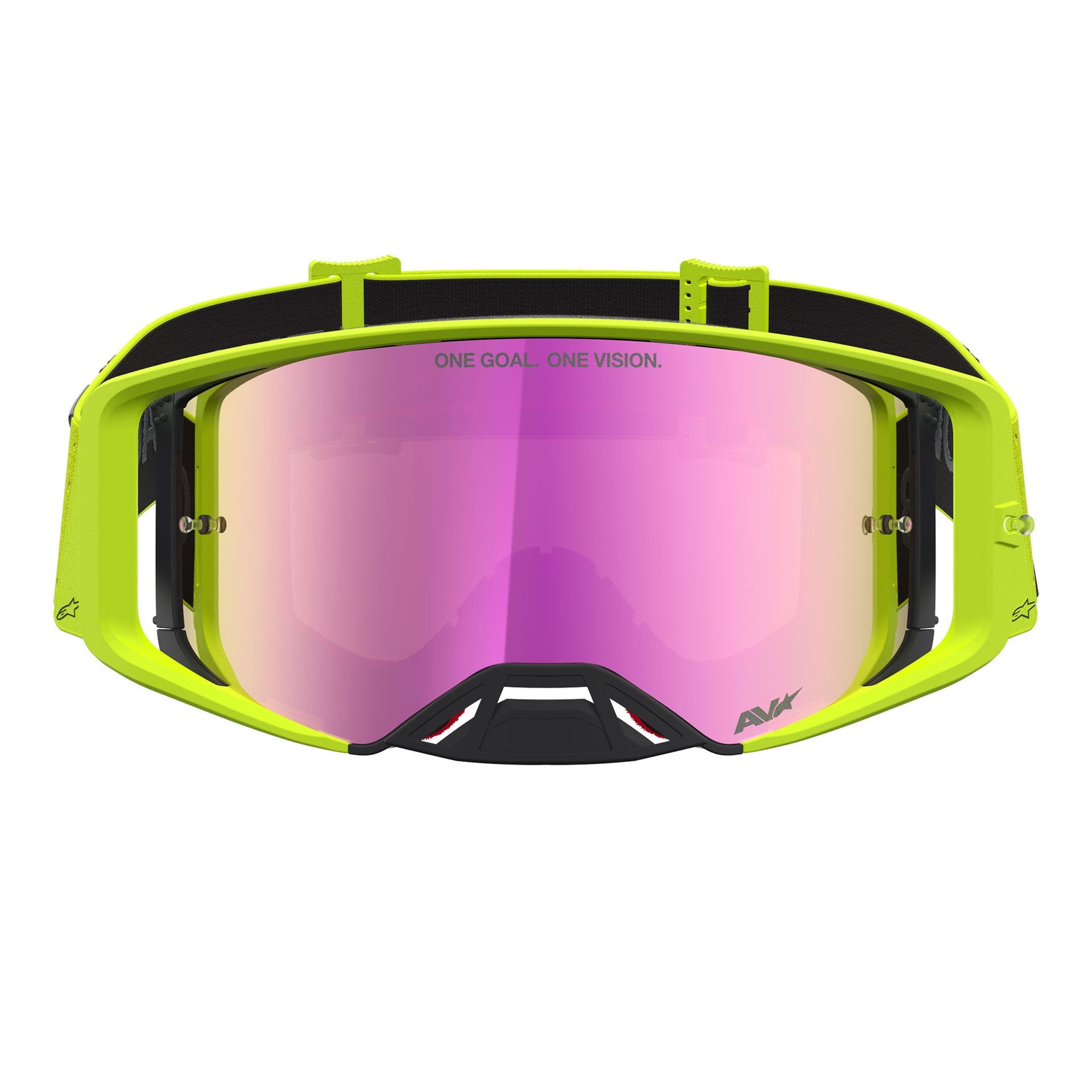 Alpinestars Supertech VESTA MX Goggles (Yellow Fluo/Black) Mirror Pink Lens
