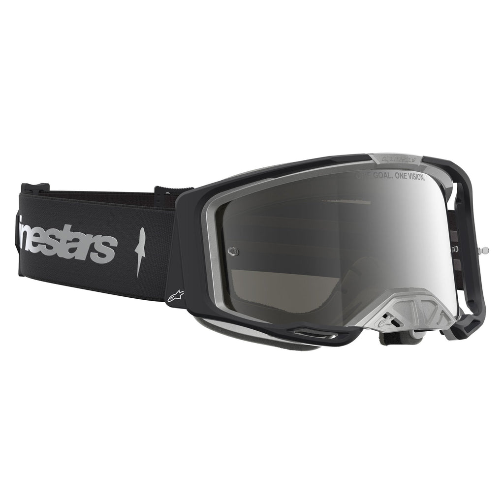 Alpinestars Vision 8 AMBER MX Goggles (Black/Silver) Mirror Silver Lens