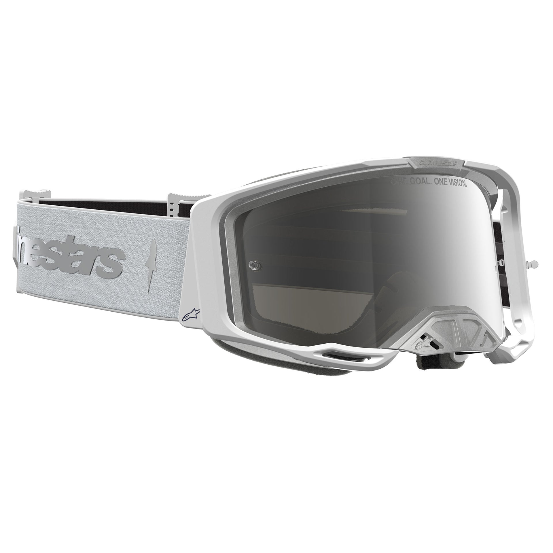 Alpinestars Vision 8 AMBER MX Goggles (White/Silver) Mirror Silver Lens