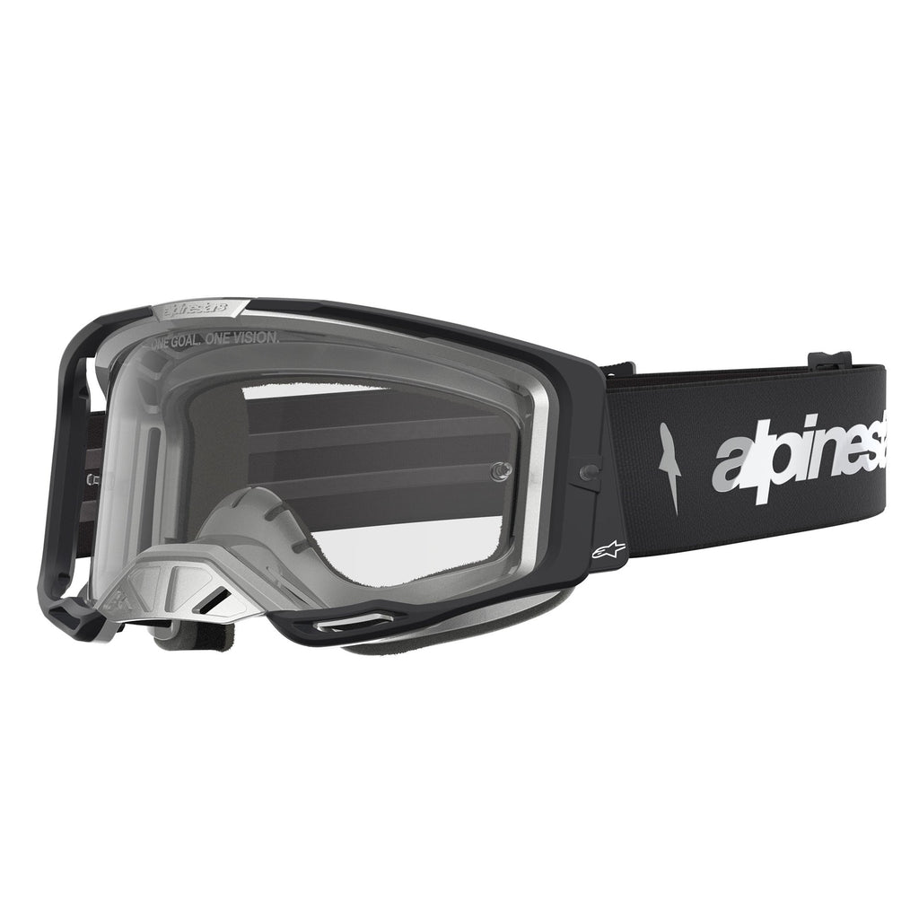 Alpinestars Vision 8 AMBER MX Goggles (Black/Silver) Clear Lens