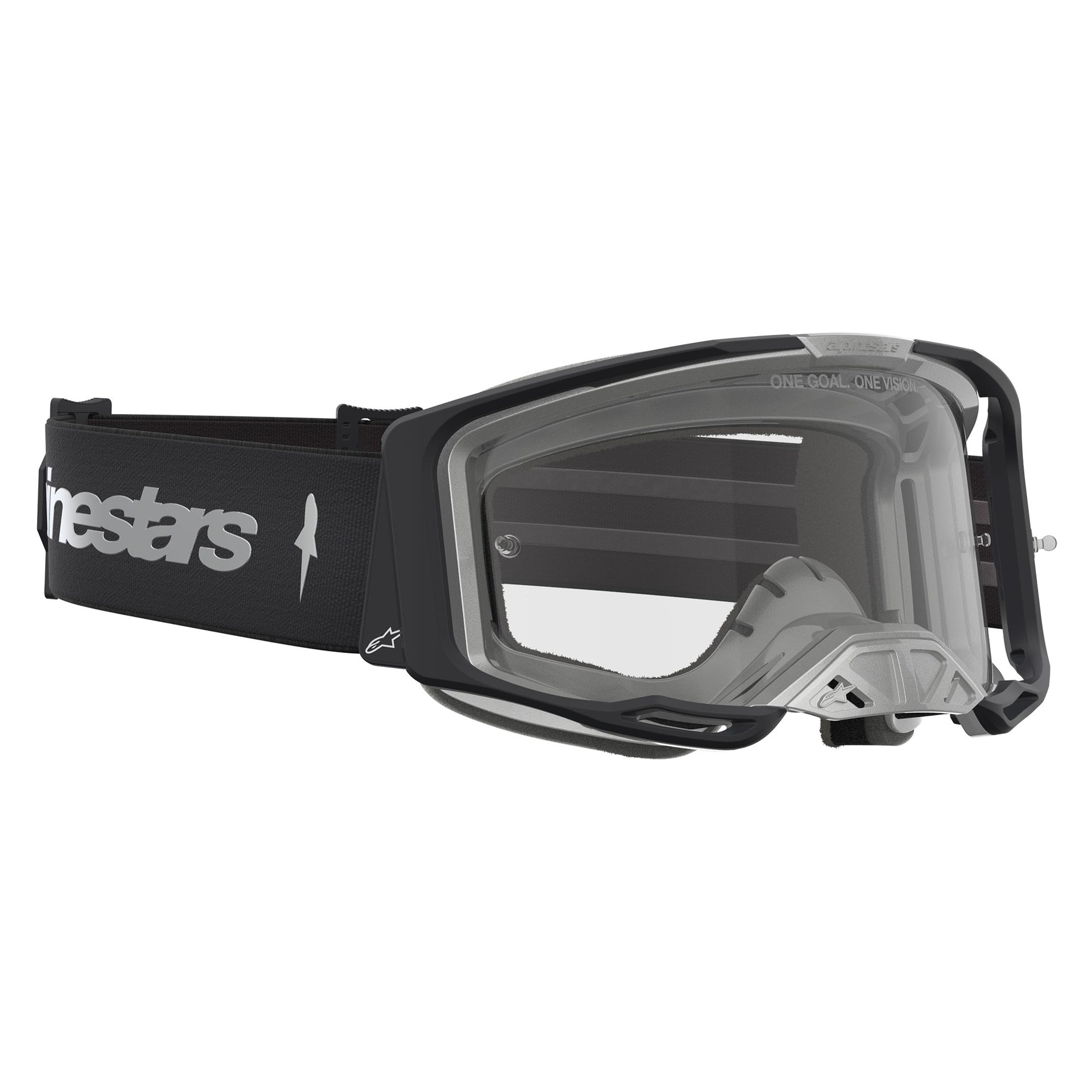Alpinestars Vision 8 AMBER MX Goggles (Black/Silver) Clear Lens