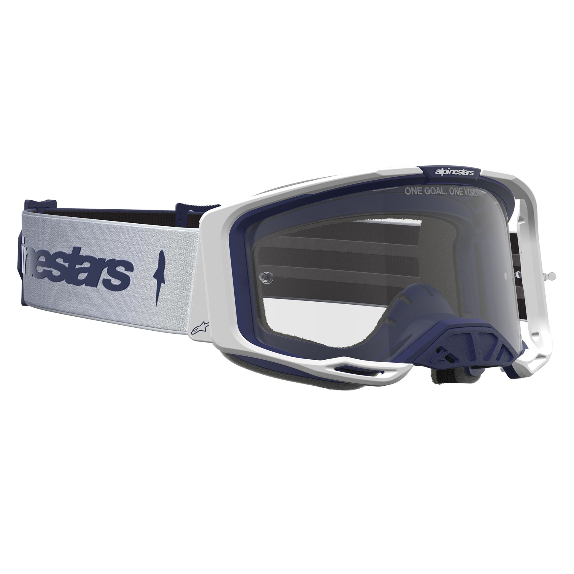 Alpinestars Vision 8 AMBER MX Goggles (Navy/White) Clear Lens