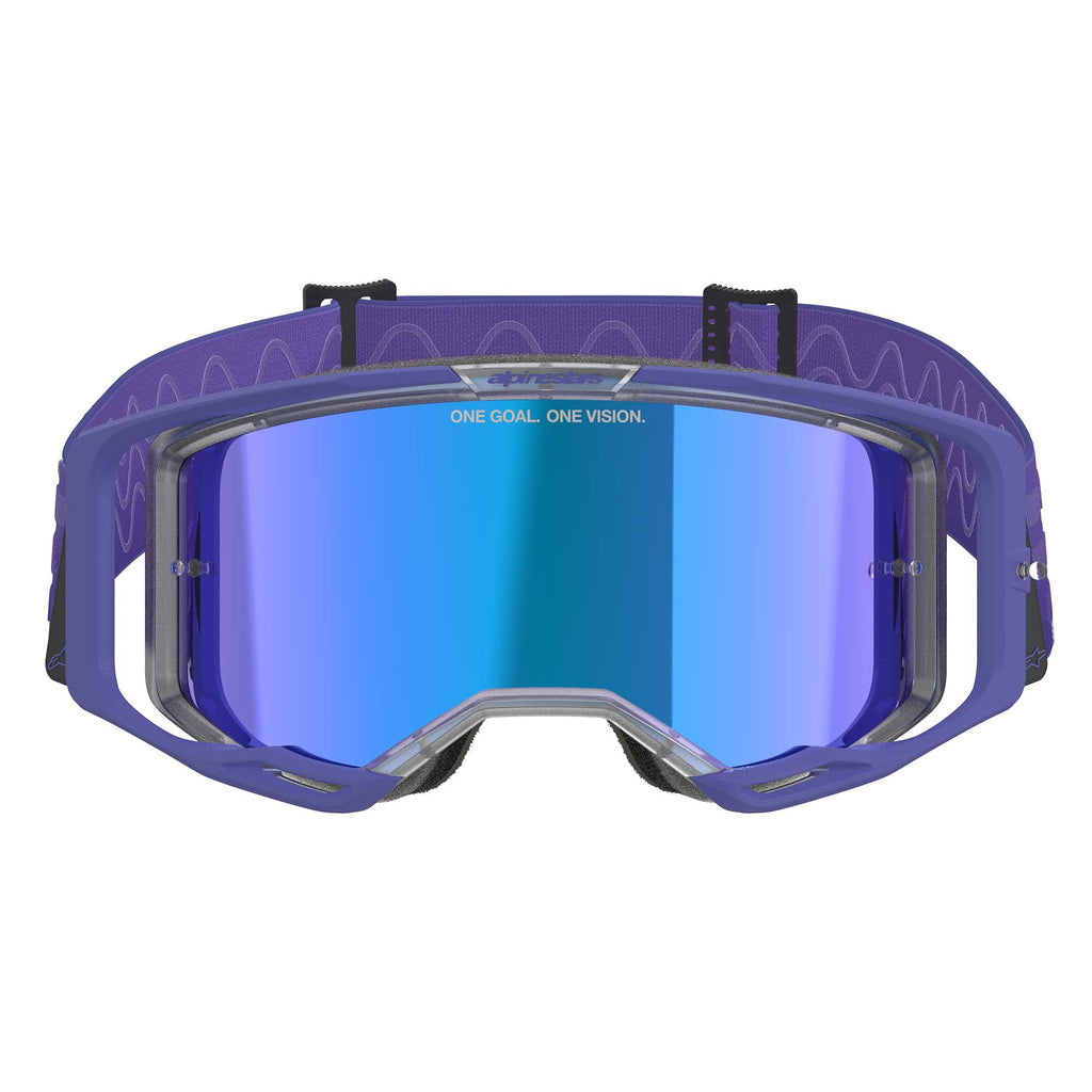 Alpinestars Vision 8 Goggles CORP MX Goggles (Purple) Mirror Blue Lens
