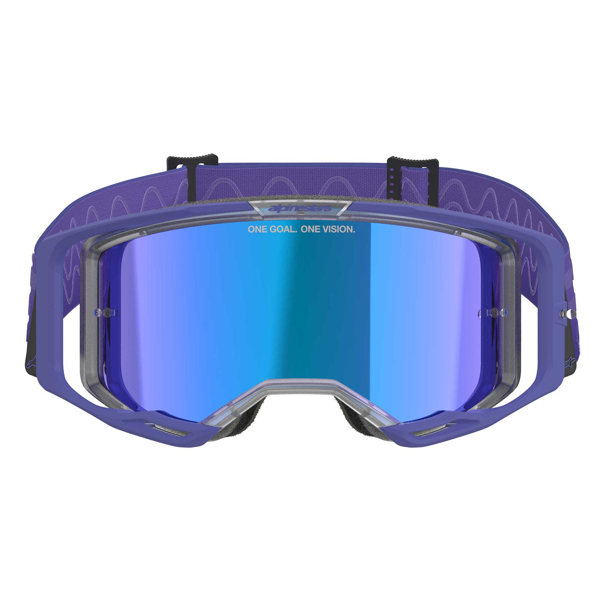 Alpinestars Vision 8 Goggles CORP MX Goggles (Purple) Mirror Blue Lens