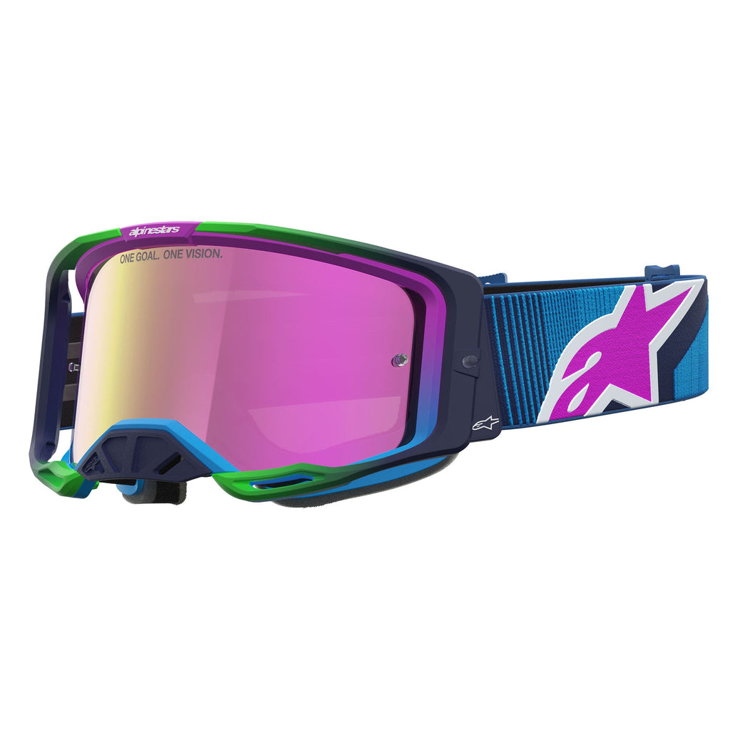 Alpinestars Vision 8 MAVEN MX Goggles (Blue/Purple) Mirror Pink Lens
