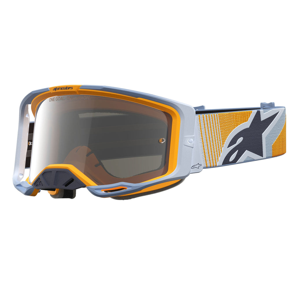 Alpinestars Vision 8 MAVEN MX Goggles (Dust Blue/Orange) Mirror Silver Lens
