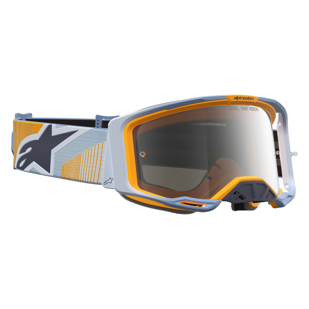 Alpinestars Vision 8 MAVEN MX Goggles (Dust Blue/Orange) Mirror Silver Lens