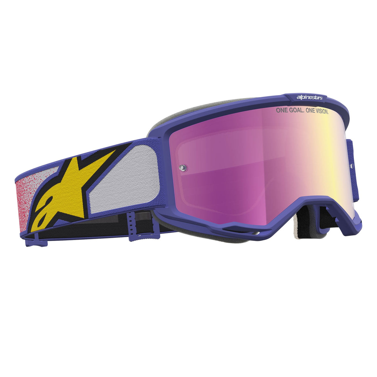 Alpinestars Vision 5 DRAG MX Goggles (Red/Purple) Mirror Pink Lens